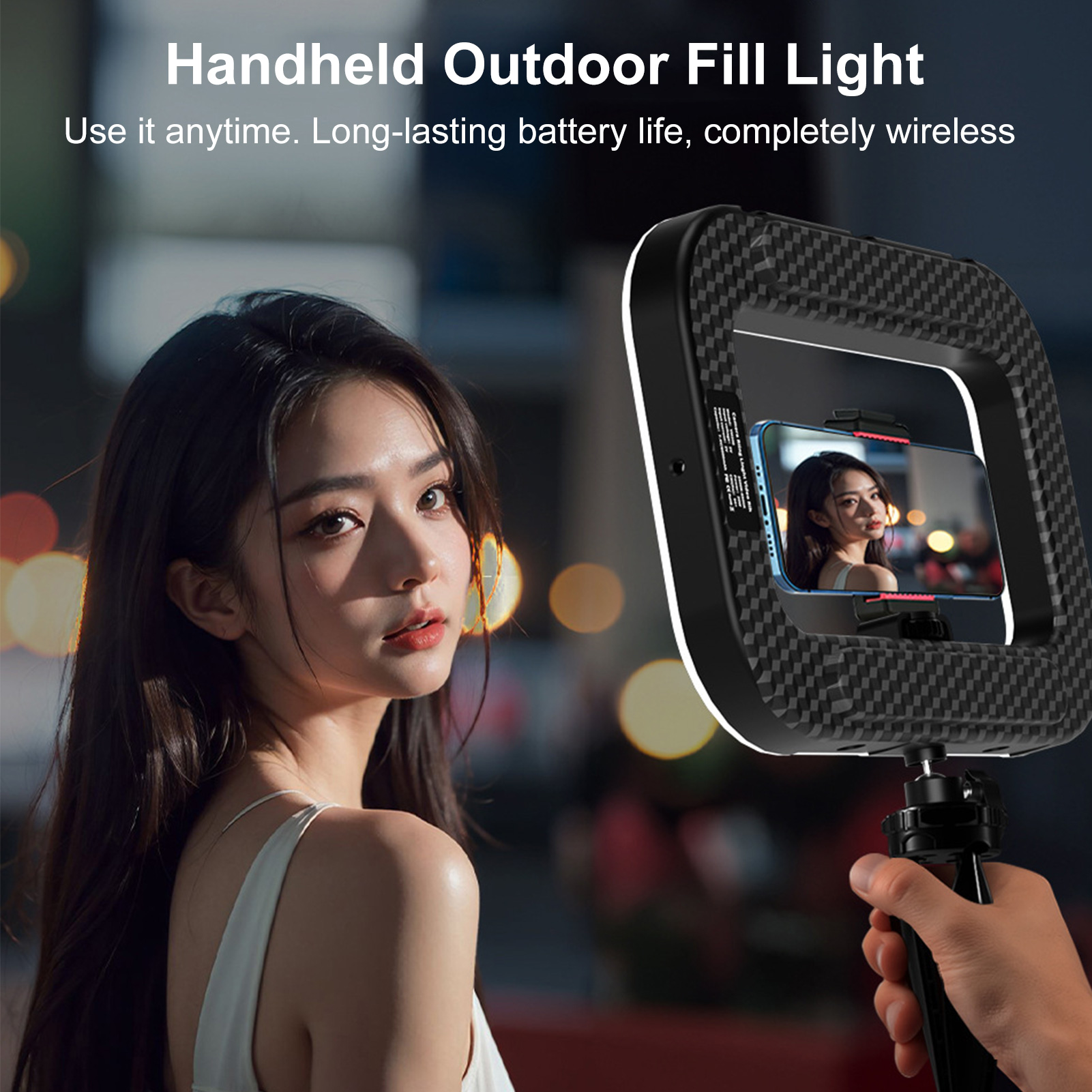 Photography Lighting Handheld - Luz Recargable para Teléfono Celular, Estabilizador