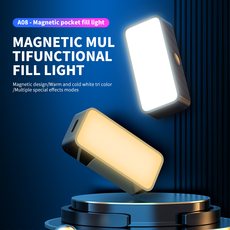 Photography Lighting Description - Mini luz de relleno portátil magnética