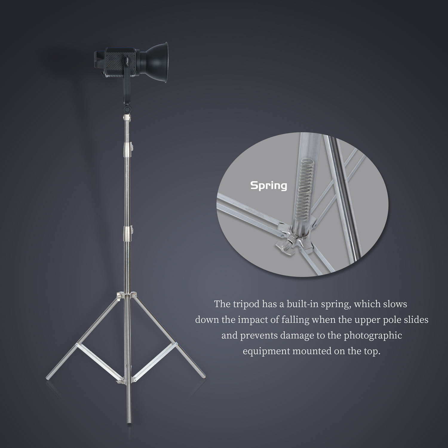 Soporte de luz de acero inoxid - Photography Lighting Description reseña y precio