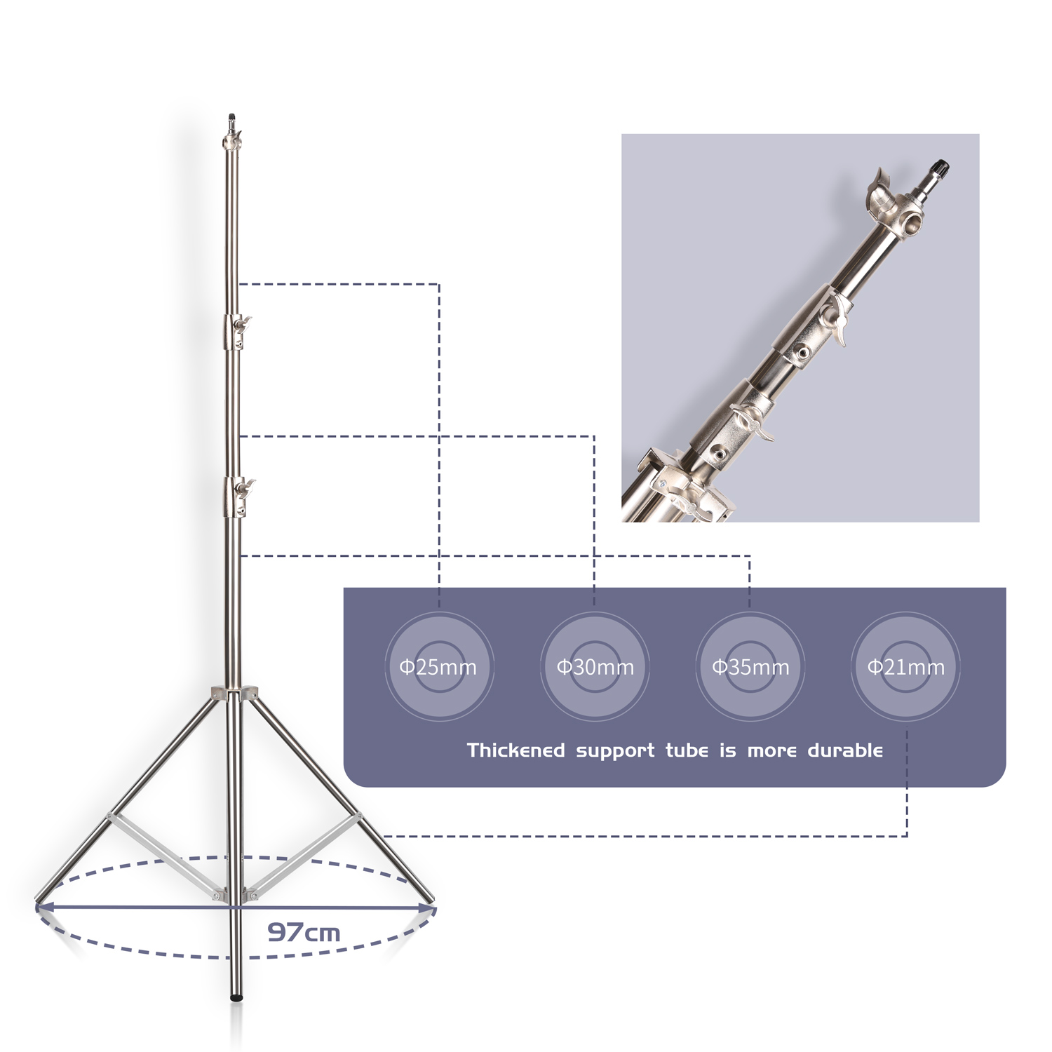 Soporte de luz de acero inoxid - Photography Lighting Description reseña y precio