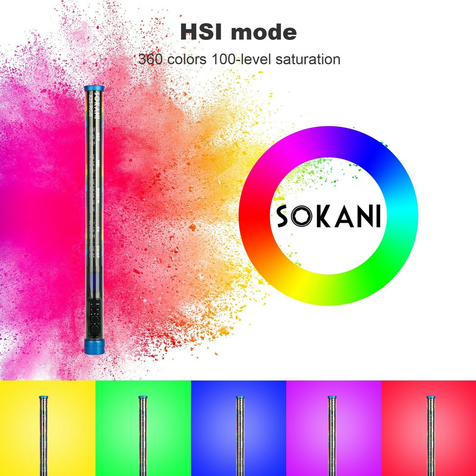 Sokani X25 RGB tubo de luz LED - Photography Lighting Handheld reseña y precio